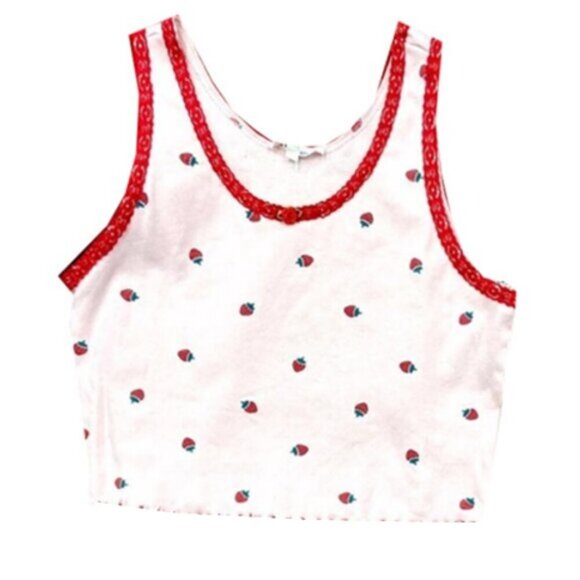 ❤️ LOVE & LAZY DAYS Cropped Cherry Print Sleeveless Top Size 5 - Picture 1 of 6